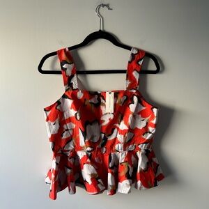 Hunter Bell orange printed sleeveless top